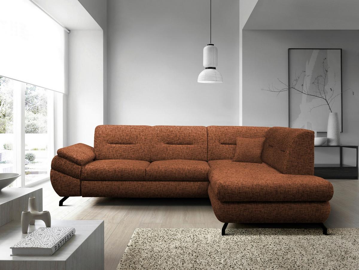 Ecksofa Imo Rostfarben 274x201 Cm - Rostfarben/Schwarz, Design, Textil (274/201cm) - MID.YOU