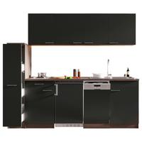 Küchenblock Oliver Singleküche 225 cm - Eichefarben/Grau, Basics, Holzwerkstoff (225cm) - Respekta