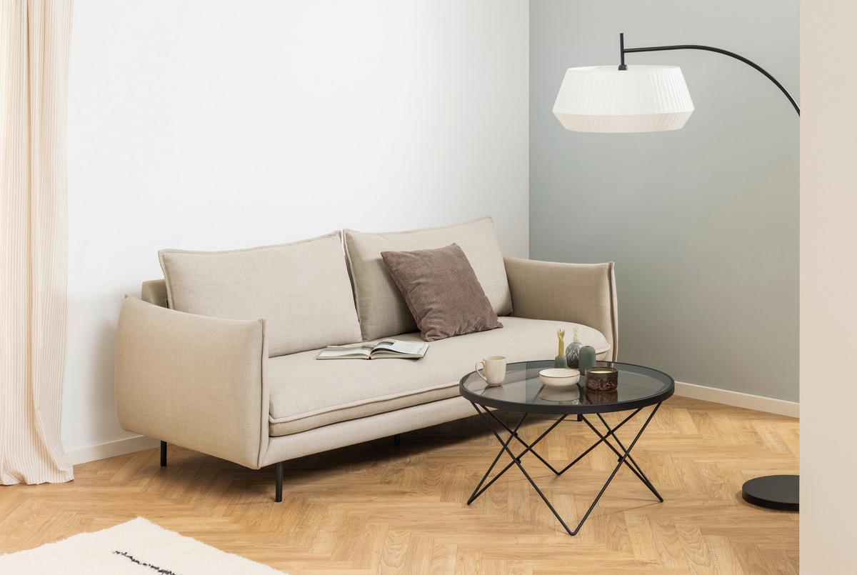 Konferenční stolek CUXTON 80 - šedá/černá, Design, kov/sklo (80/45/80cm) - Livetastic