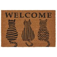 DVEŘNÍ ROHOŽKA Welcome Cats, 40/60cm, hnědá - hnědá, Basics, textil (40/60cm) - Mömax
