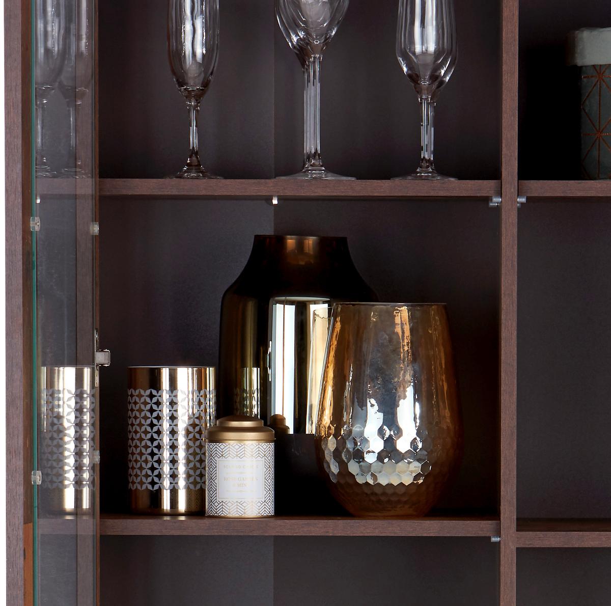 VITRÍNA ONTARIO - šedá/barvy dubu, Moderní, kompozitní dřevo/plast (106/200/41,5cm) - Ondega