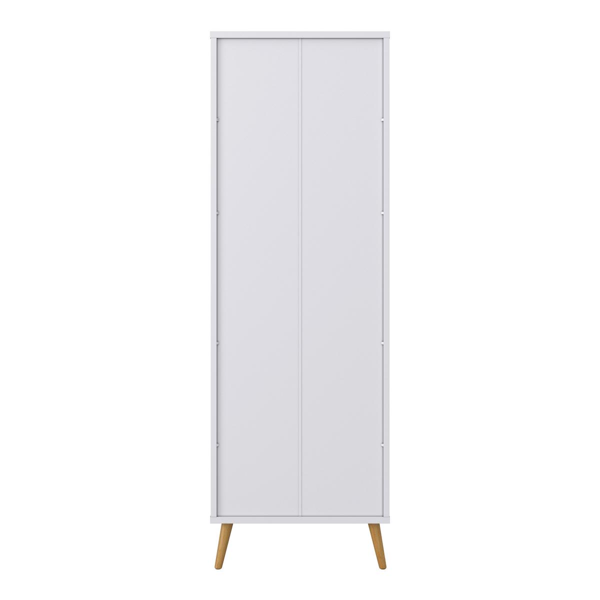 Šatní skříň LUDO bílá - bílá/přírodní barvy, Moderní, kov/dřevo (60/180/40cm) - Bessagi Home