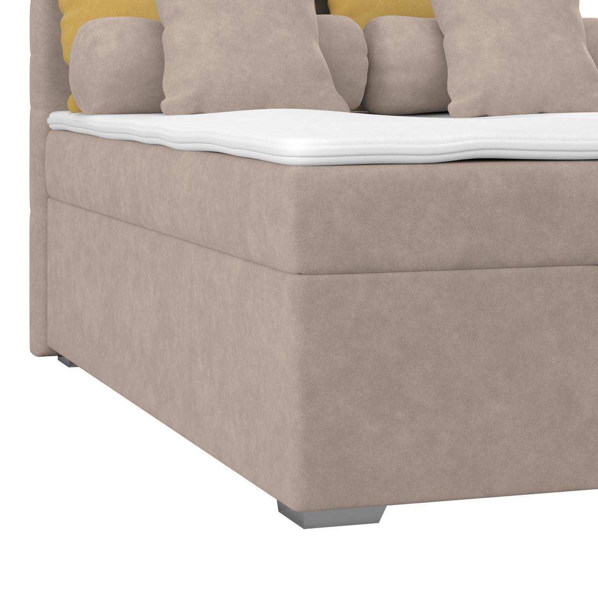 Čalúnená posteľ ADRIA 140x200 cm, cappuccino - cappuccino/chrómová, Konventionell, drevo/textil
