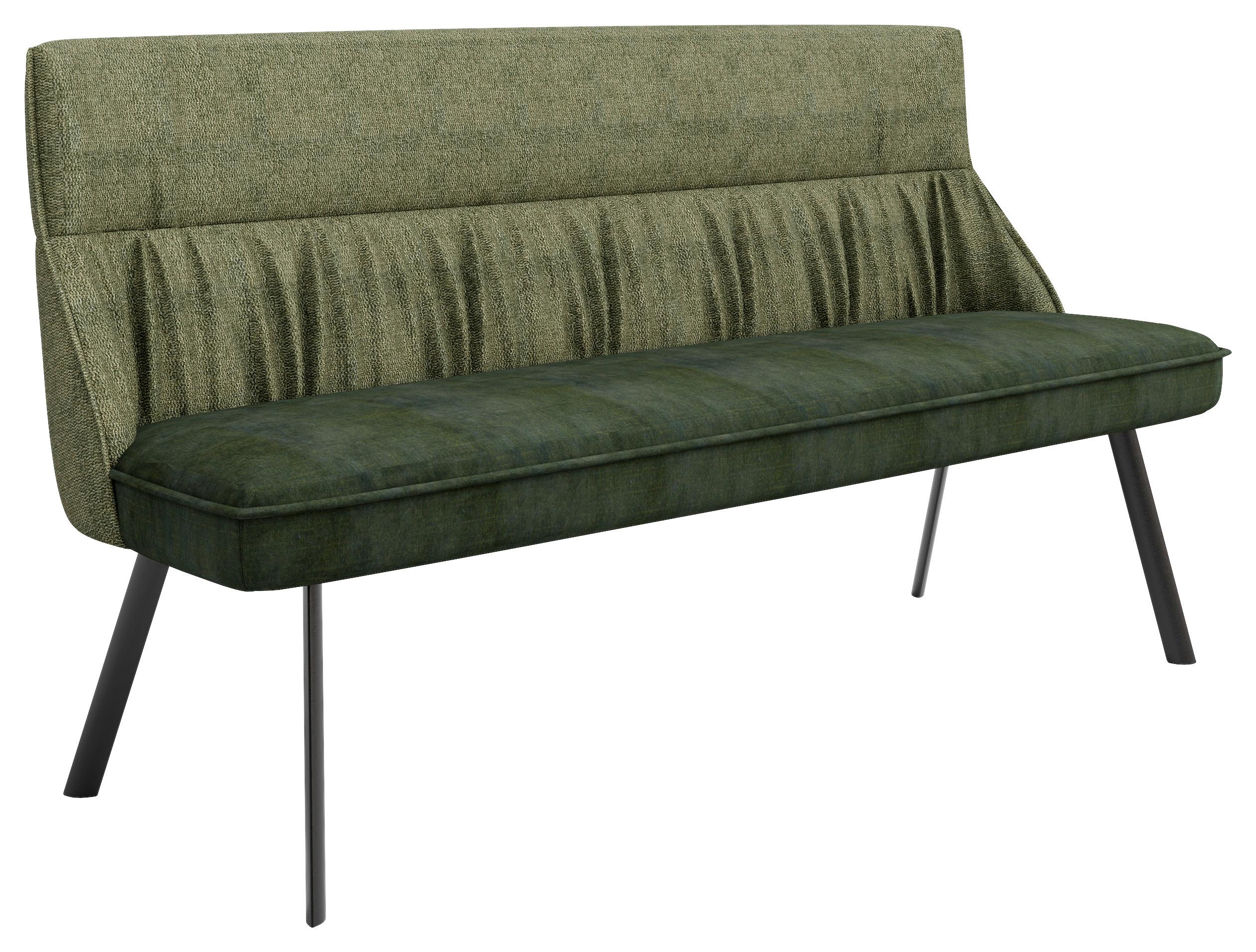 Sitzbank Grün/Schwarz California 180x63x88 cm - Dunkelgrün/Schwarz, MODERN, Textil/Metall (180/63/88cm) - MID.YOU
