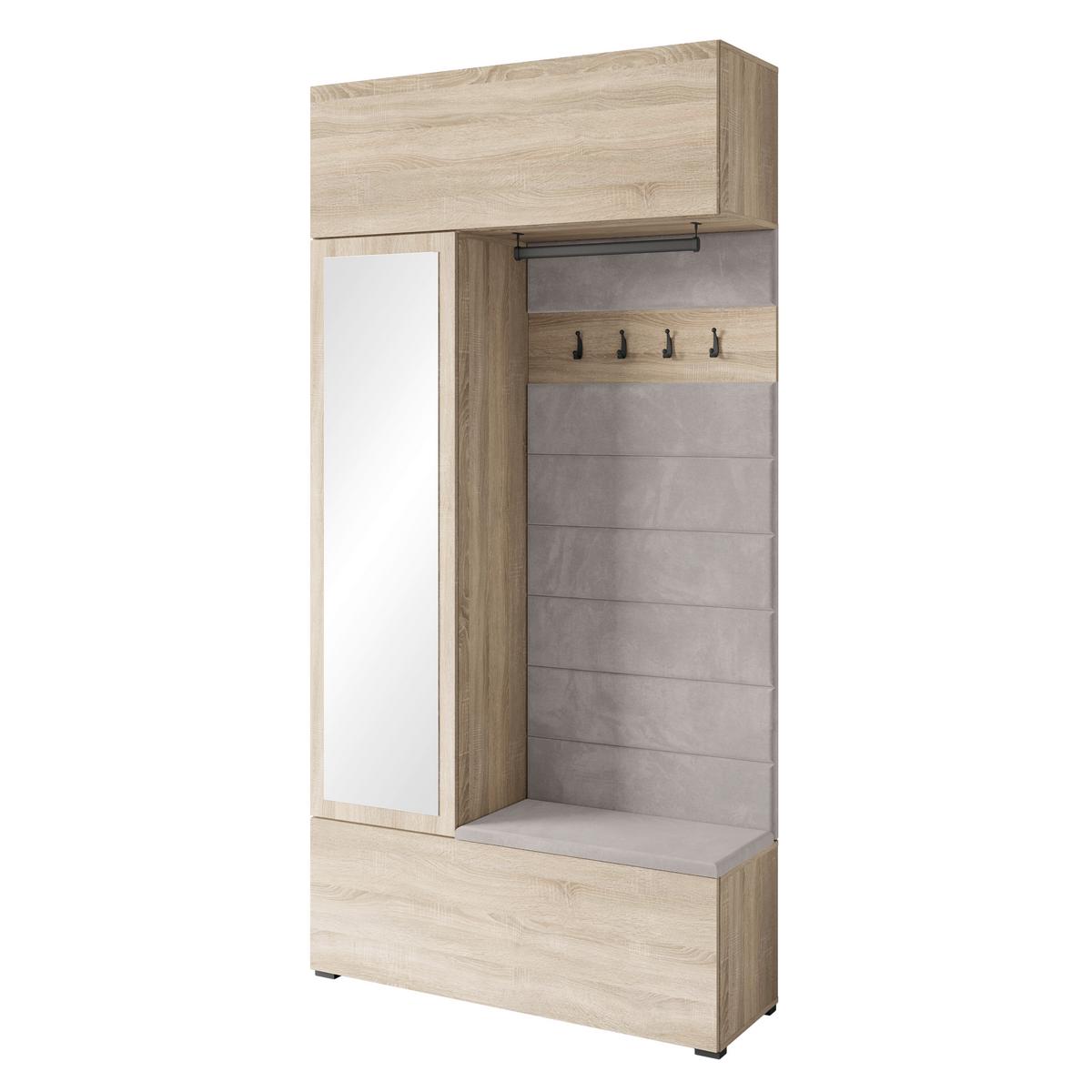 Garderobe Tejo Sonoma Eiche B: 115 cm - Sonoma Eiche, Design, Holzwerkstoff (115/231,9/37,5cm) - Livetastic