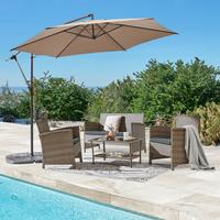 Ampelschirm Exellent BxHxT: 300x300x248 cm Taupe - Taupe/Anthrazit, MODERN, Textil/Metall (300/300/248cm) - Beldano