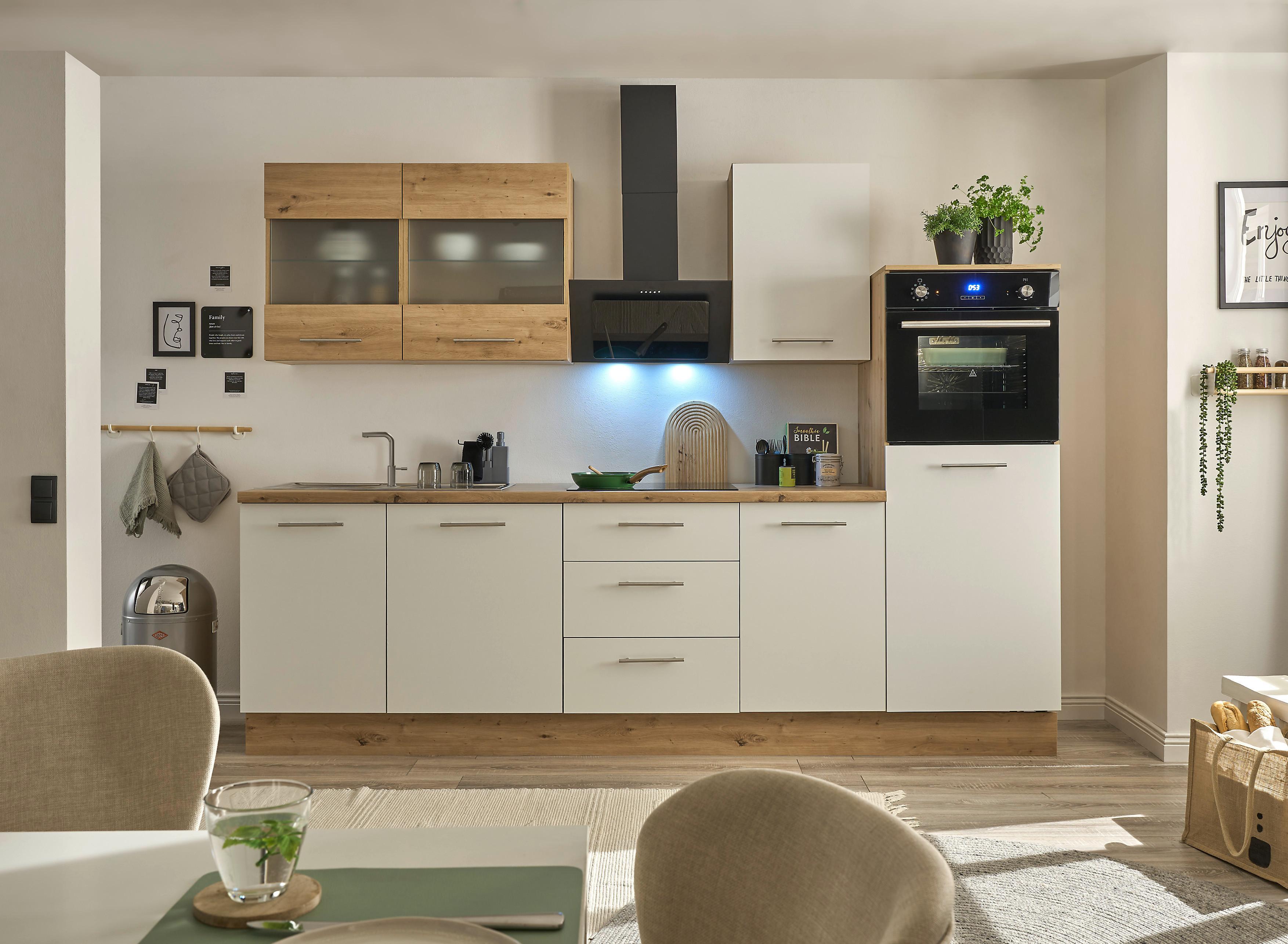 Küchenblock Capri Weiß/eiche Dekor B: 280 Cm