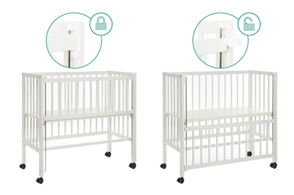 Beistellbett Bedside Crib Cocon Weiß, verstellbar - Weiß, Basics, Holz (40/90cm) - Fillikid