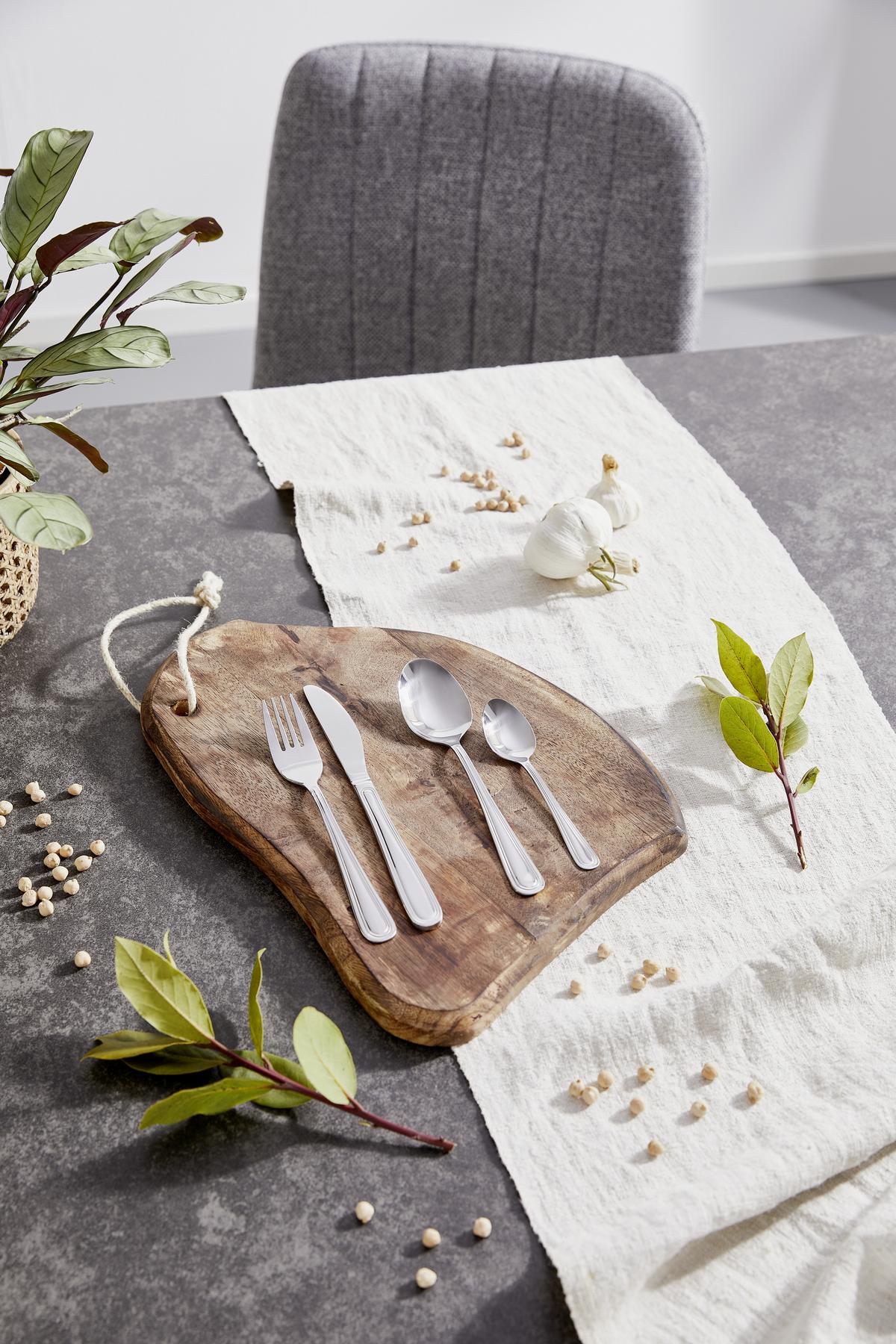 Besteckset 24-teilig Sanja Für 6 Personen - Edelstahlfarben, MODERN, Metall - Luca Bessoni