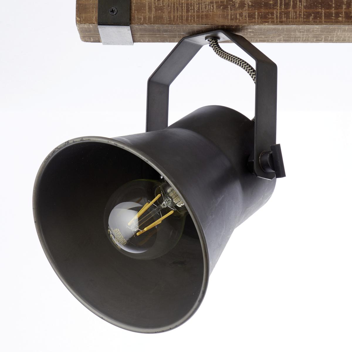 Strahler Plow 2-flammig Drehbar, Schwenkbar L: 40 Cm - Schwarz, Design, Holz/Metall (40/24cm) - Brilliant