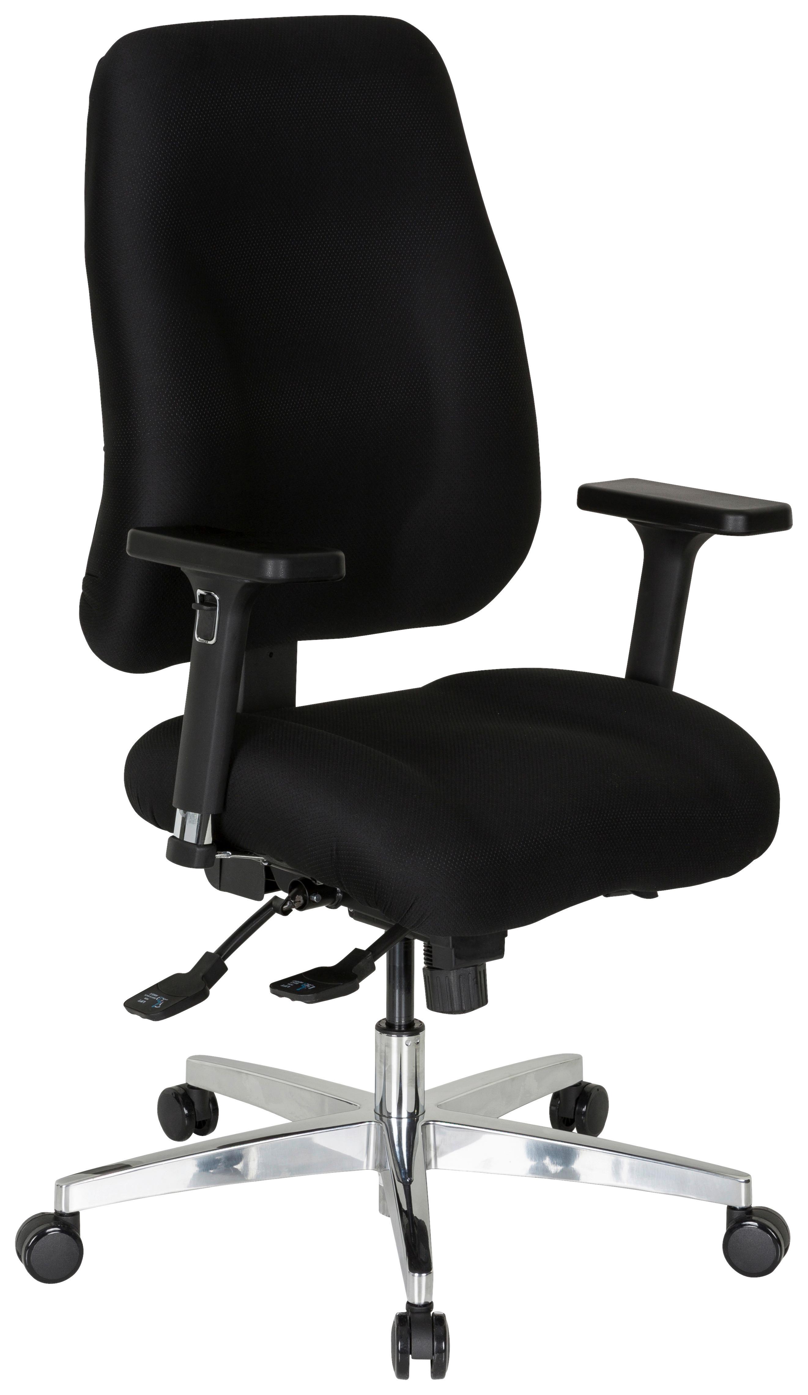 Bürostuhl Zenit Comfort Schwarz bis 120 kg - Silberfarben/Schwarz, Basics, Kunststoff/Textil (66/107/67cm) - MID.YOU