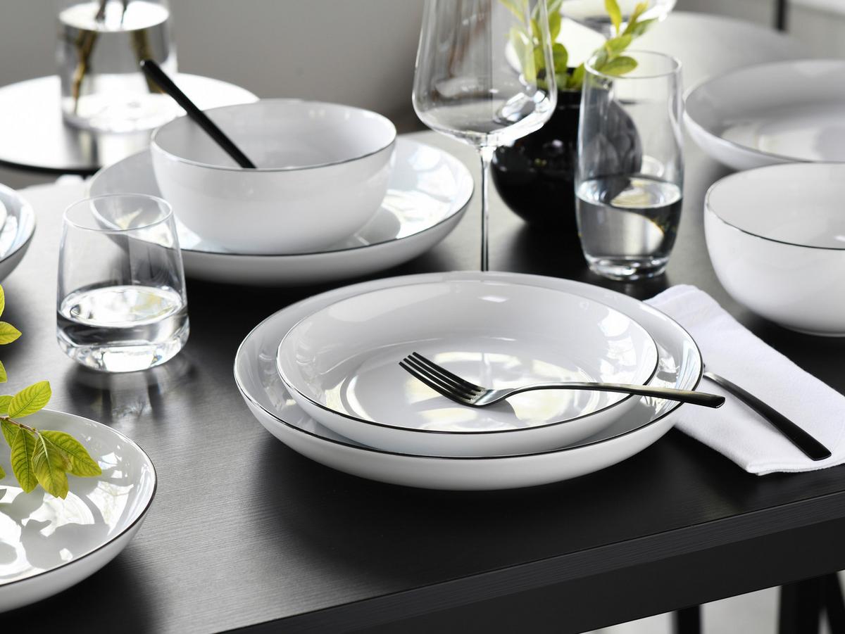 Tafelservice Porzellan Schwarz Weiß - Design - Creatable