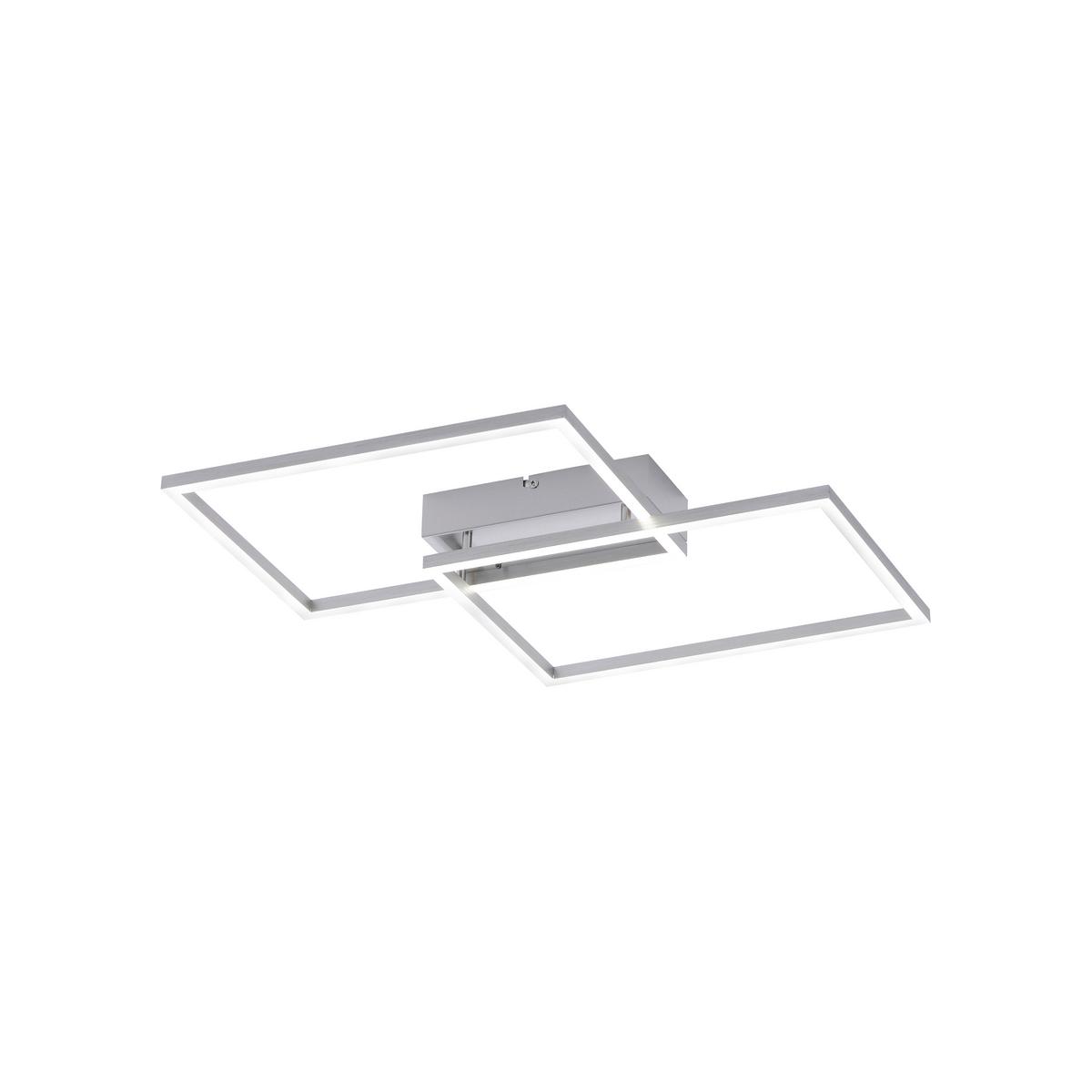 Led-deckenleuchte Iven L: 50,4 Cm Dimmbar Mir - Nickelfarben, Design, Kunststoff/Metall (50,4/42/7cm)