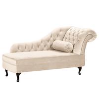 Récamiere Pako Creme B: 185cm - Creme/Braun, Design, Textil (185/93/75cm) - Livetastic