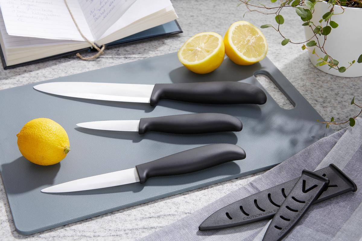 Sada keramických nožů Jochen, 3dílná - bílá, Konvenční, keramika (76/57/104,5cm) - Modern Living