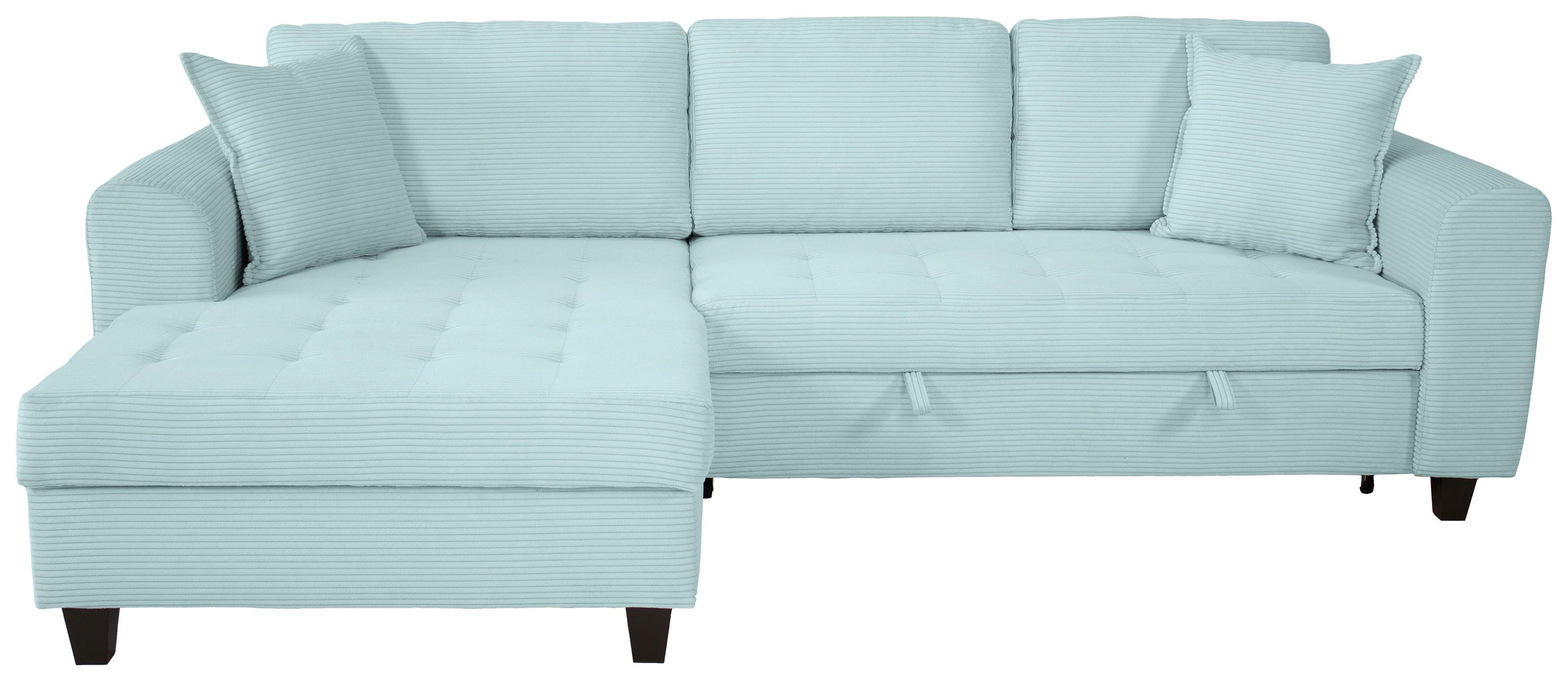 Ecksofa Moritz Graugrün S: ca. 155x265 cm - Salbeigrün, Trend, Textil (155/265cm)