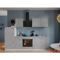 Küchenblock Malia B: 270 cm Grau, mit Geräte - Weiß/Grau, Basics, Holzwerkstoff (270cm) - Respekta