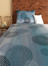 Bettwäsche REBECCA von James Wood aus Baumwolle in Blau mit Kreismuster Milieu