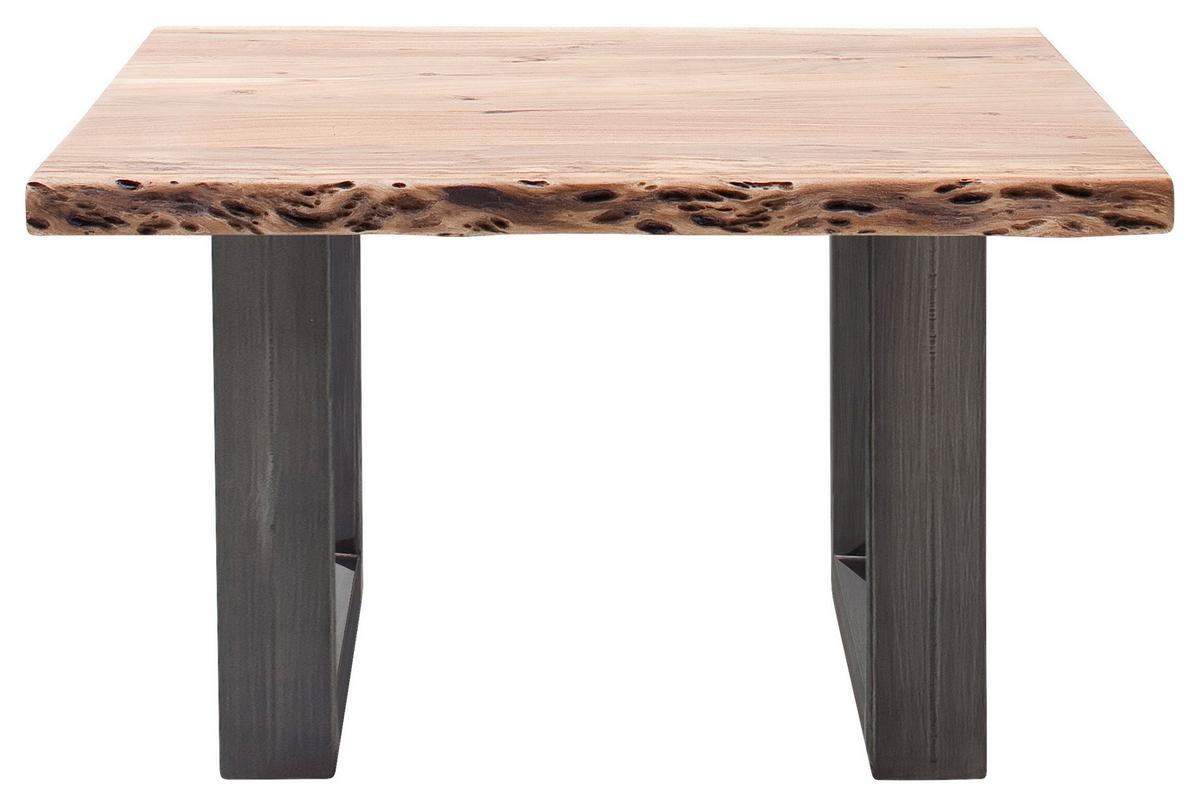 Couchtisch Holz mit Massiver Tischplatte Cartagena, Akazie - Akaziefarben/Nickelfarben, MODERN, Holz/Metall (75/45/75cm)