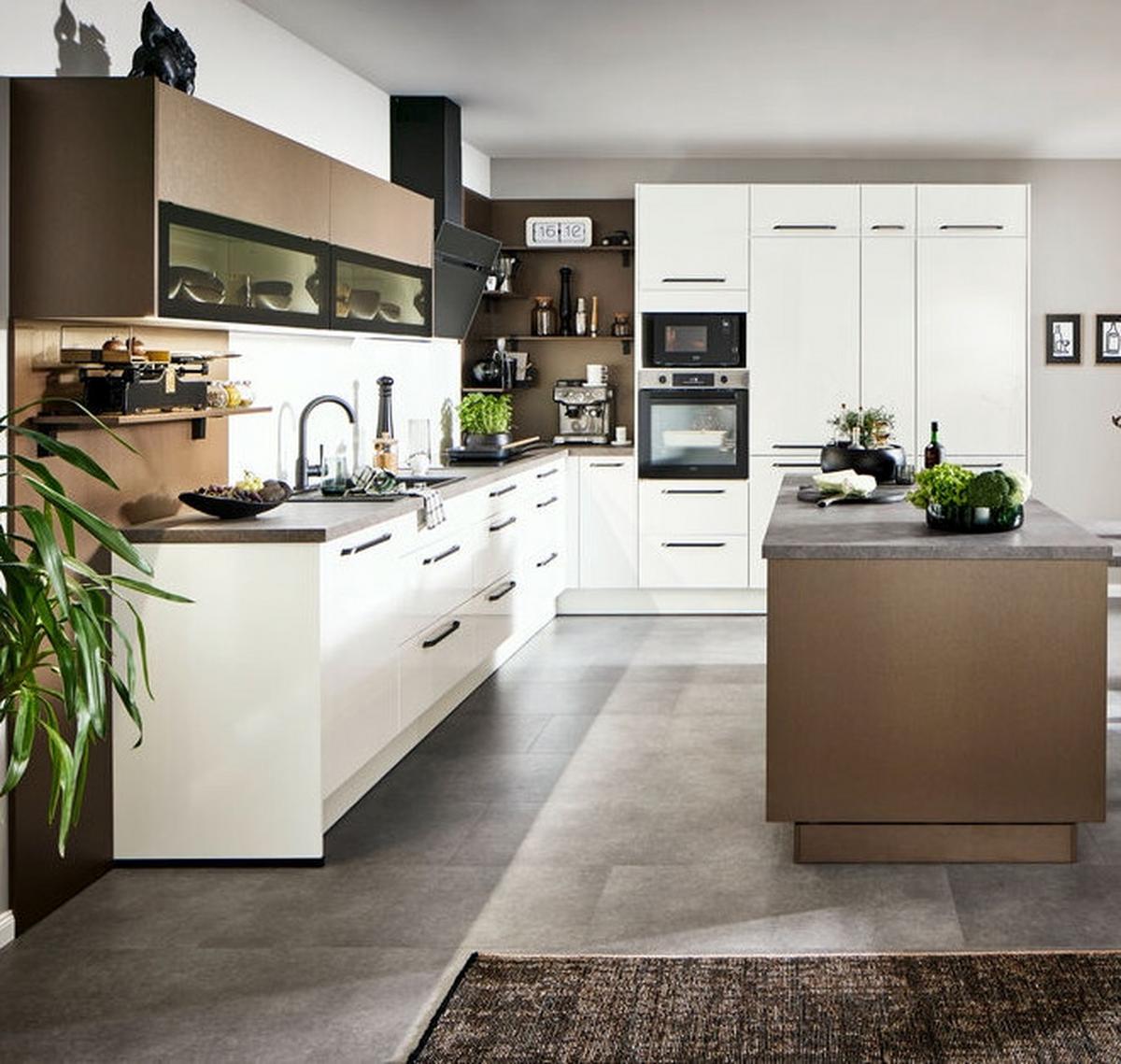 Einbauküchen Pn 220 Frei Planbar Modernes Design - Weiß Hochglanz/Weiß, Holzwerkstoff - Pino