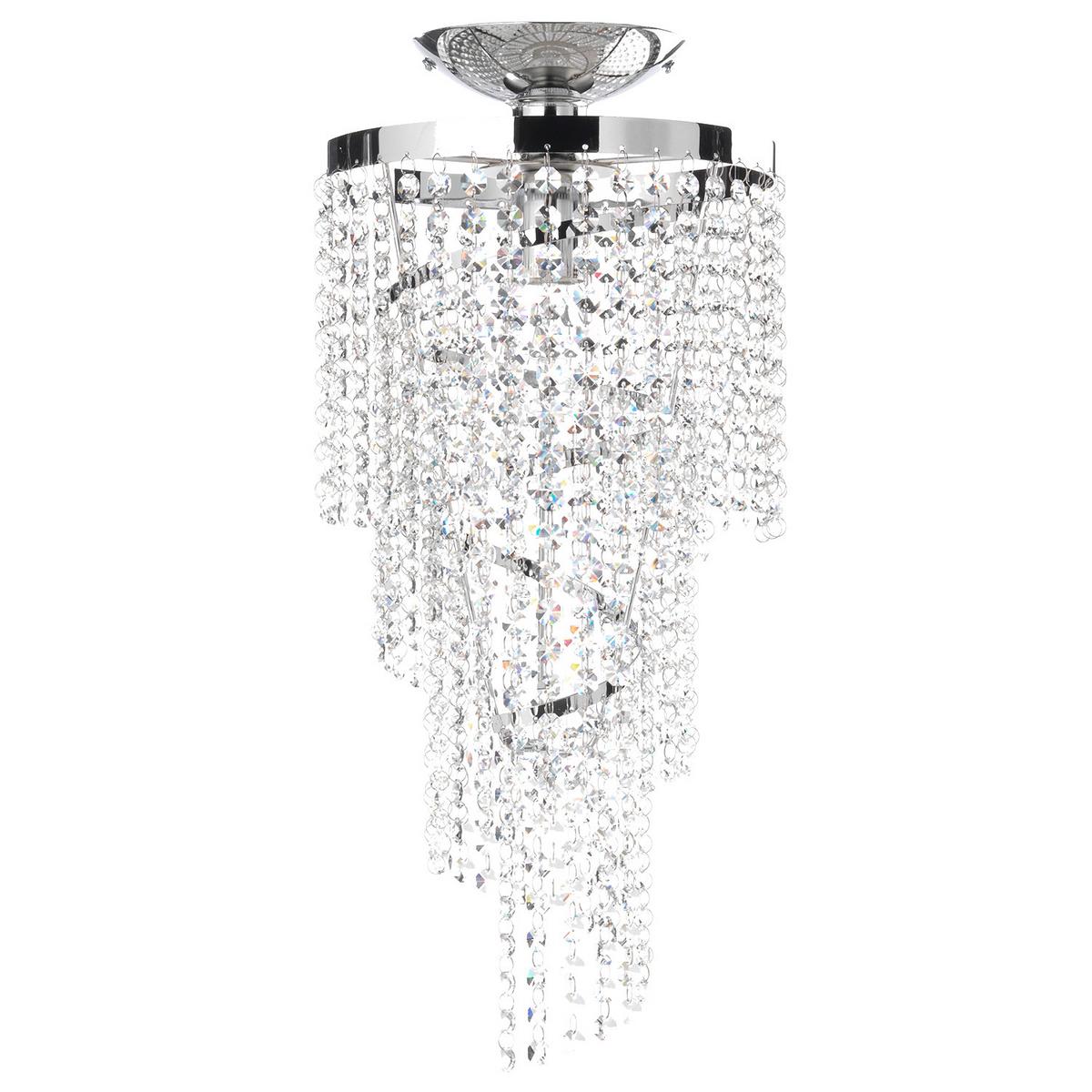 Deckenleuchte Chromfarben L: 25 Cm 22w - Chromfarben, Design, Glas/Metall (25/55/25cm)