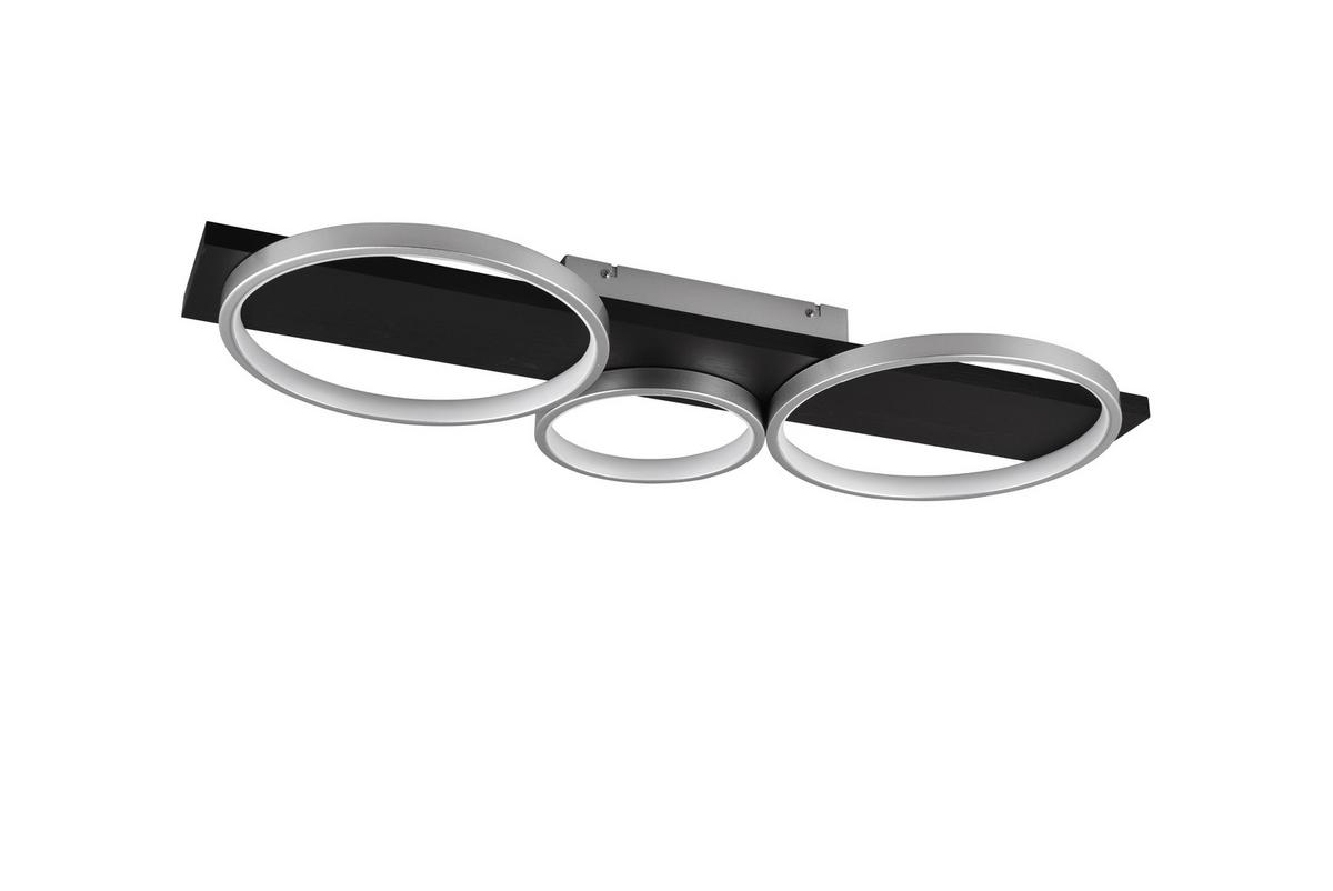 Led-deckenleuchte, Switchdim 643810387 Medera - Titanfarben/Schwarz, Basics, Holz/Metall (80,0/8,0/34,5cm) - Trio Leuchten
