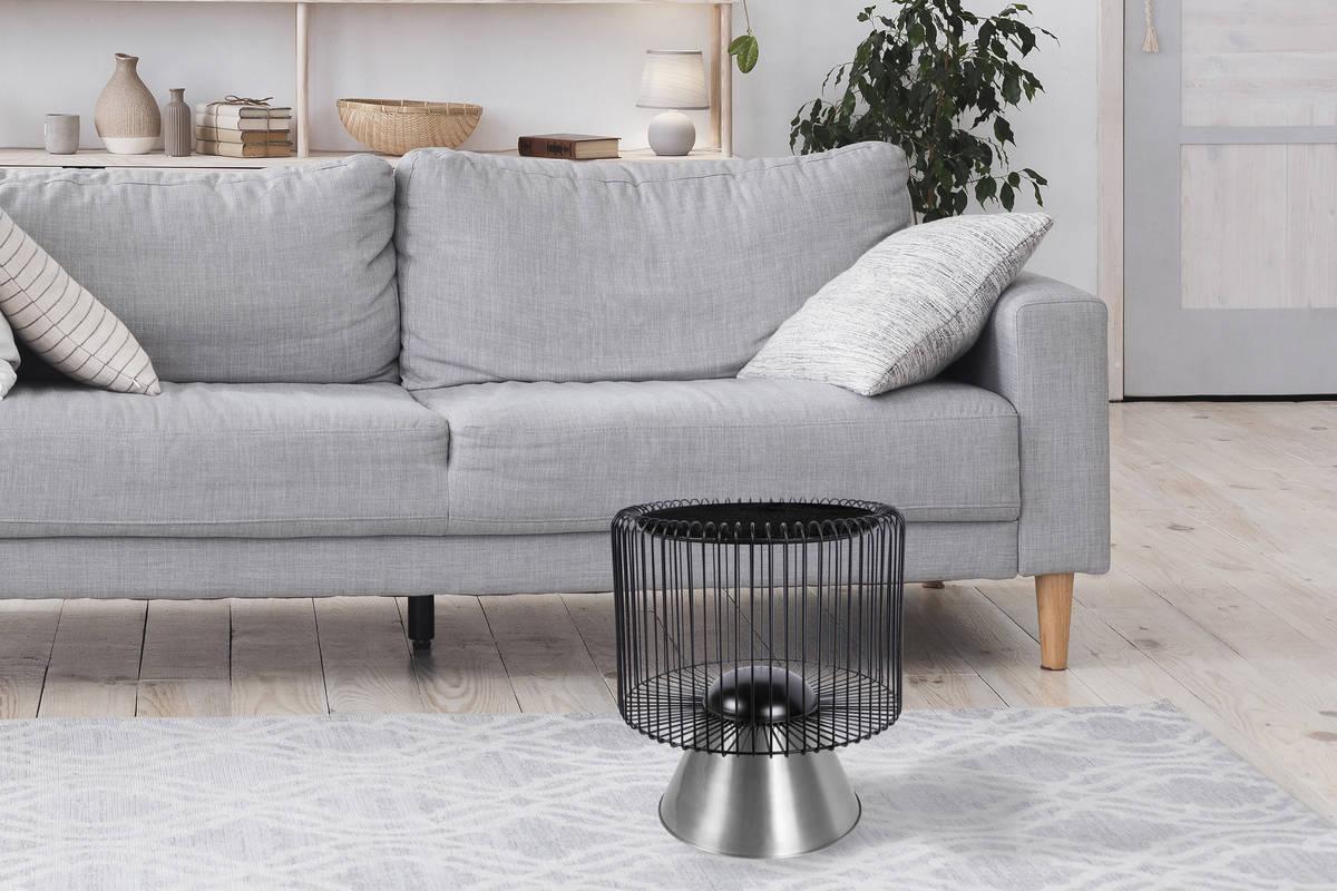 Beistelltisch Malibu Schwarz/Silberfarben