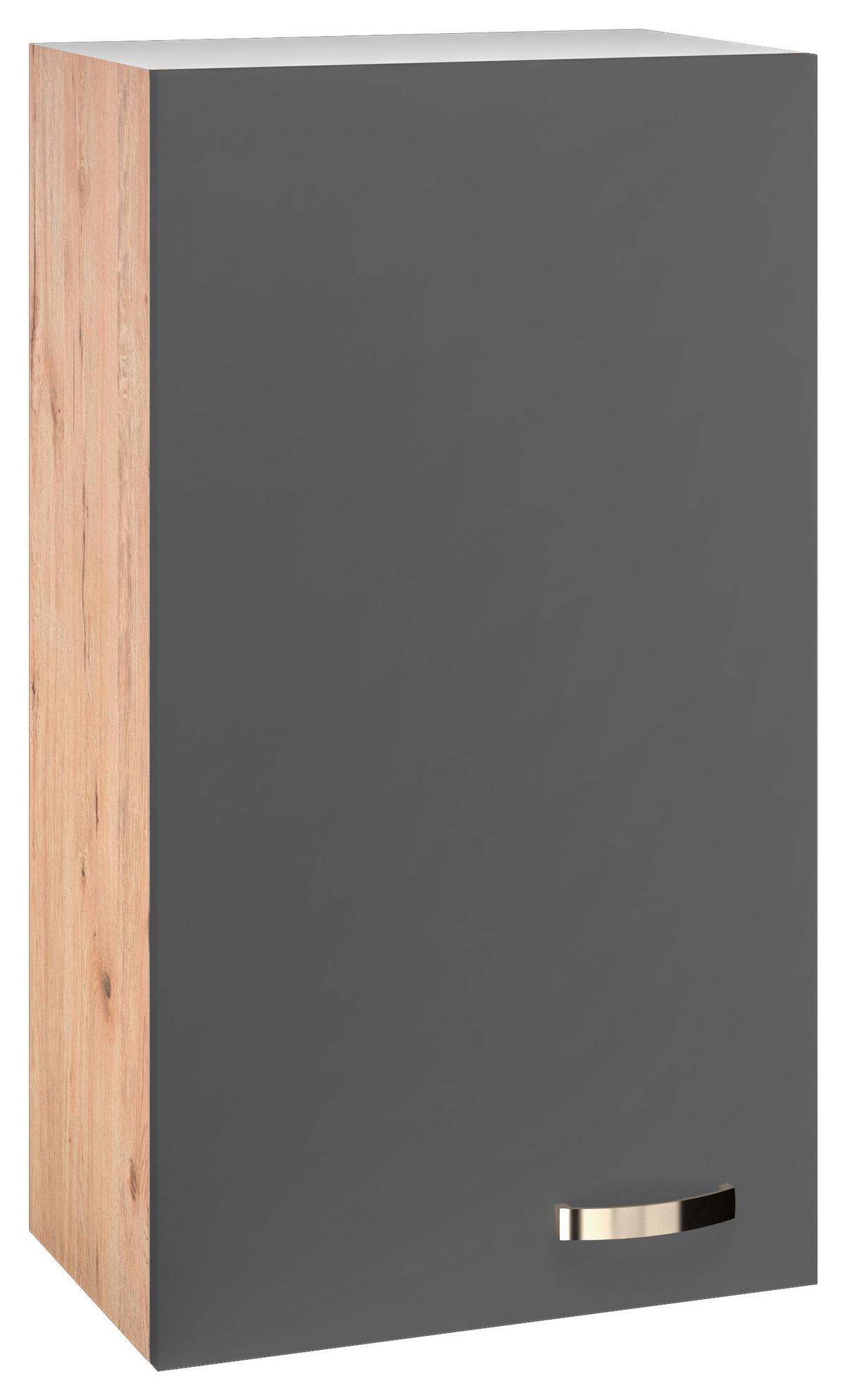 Horná kuchynská skrinka SHADOW 50cm - dub San Remo/farba ušľachtilej ocele, Modern, kov/kompozitné drevo (50/89/32cm)