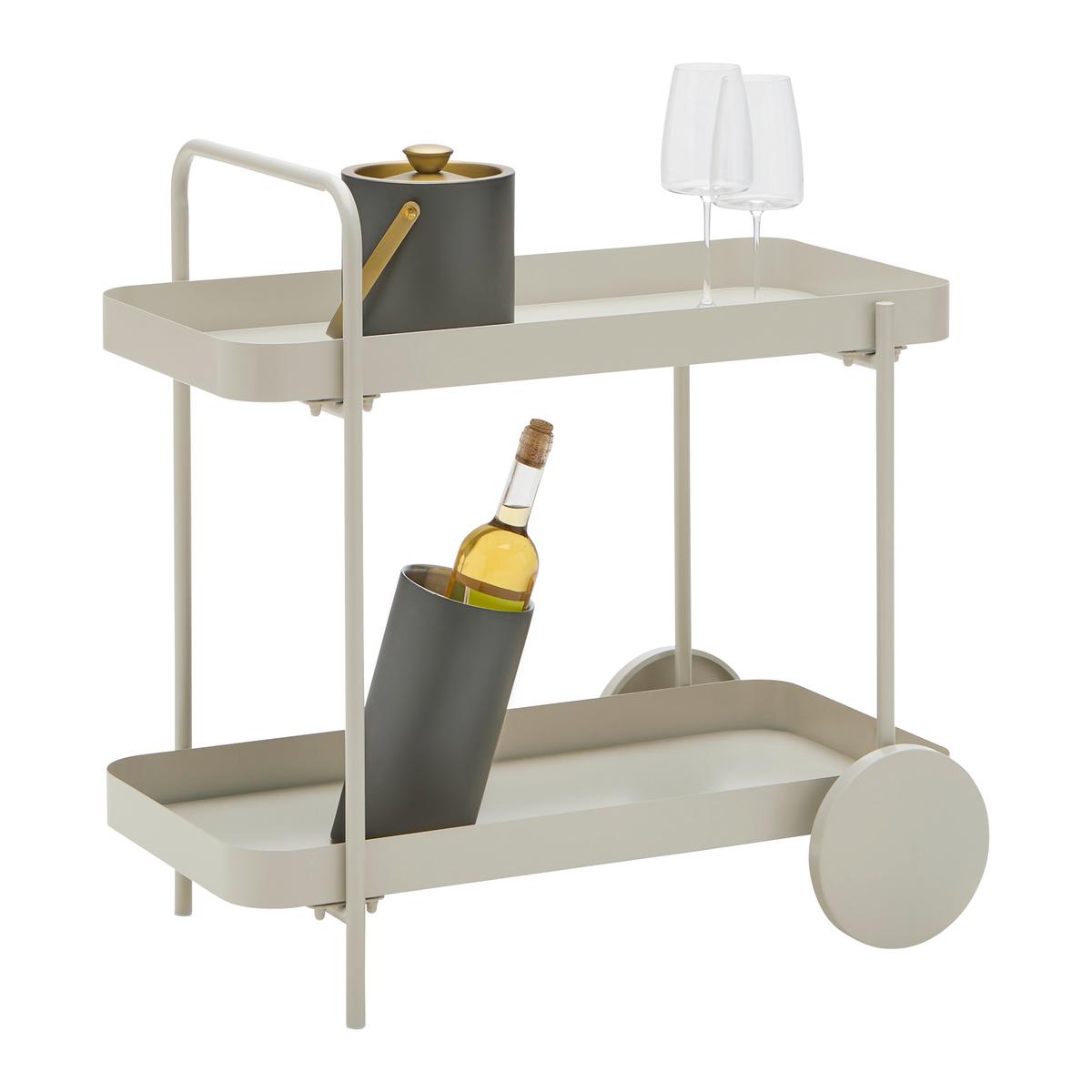 SERVÍROVACÍ VOZÍK DESINO -EXKLUSIV- - kašmírová, Moderní, kov (70/70/43cm) - Mömax