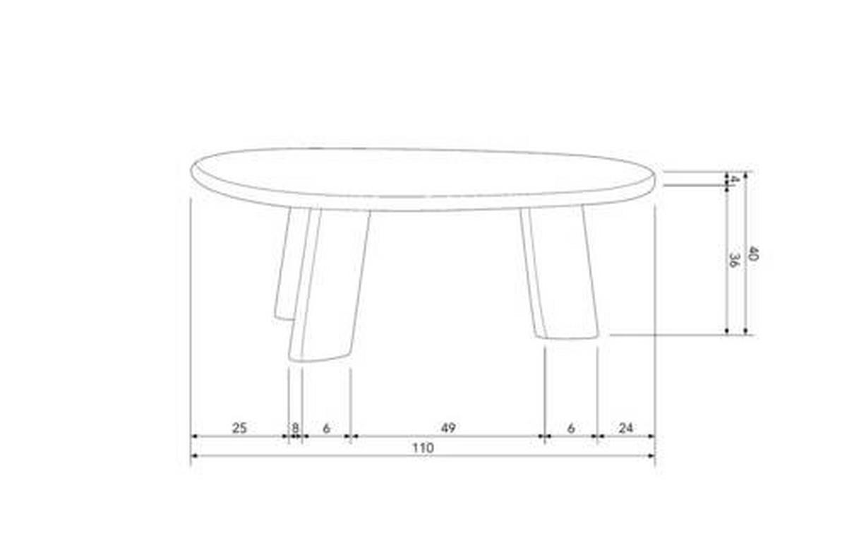 Couchtisch Roundly Walnussfarben L: 110cm - Walnussfarben, Design, Holz (110/60/40cm) - Livetastic