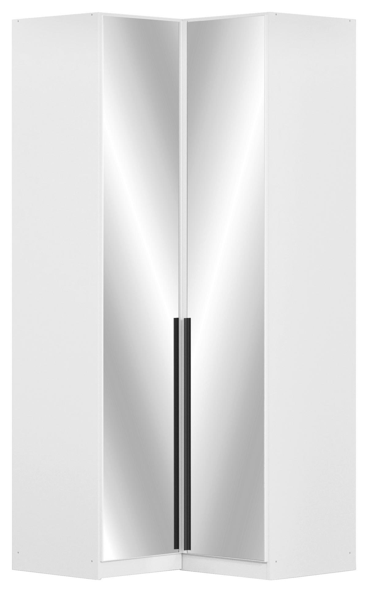 Eckkleiderschrank Alabama Weiß B: 100 Cm - Weiß, MODERN, Glas/Holzwerkstoff (100/229/102cm) - Rauch Möbel