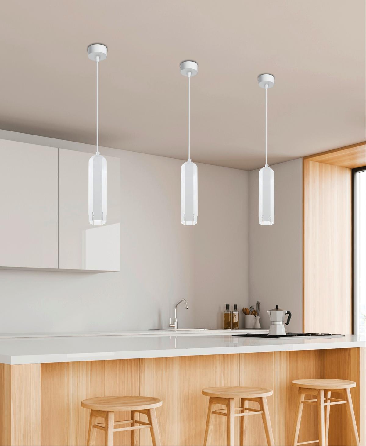 Hängeleuchte 31-77684 - Weiß, Design, Metall (6.3/6.3/100cm)