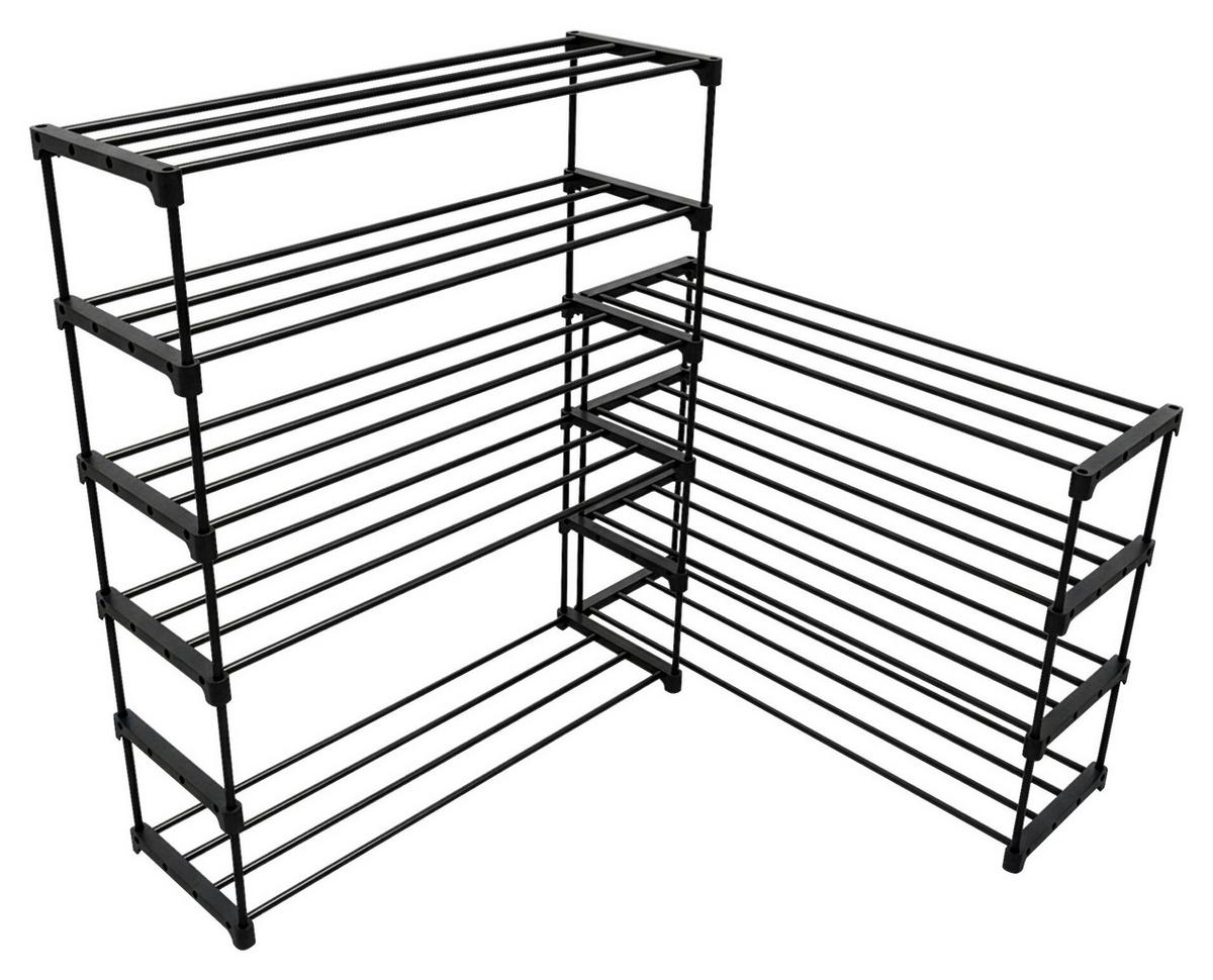 REGÁL NA TOPÁNKY GRANDO -BASED/SB- - čierna, Konventionell, kov/plast (94/194/30cm) - Based