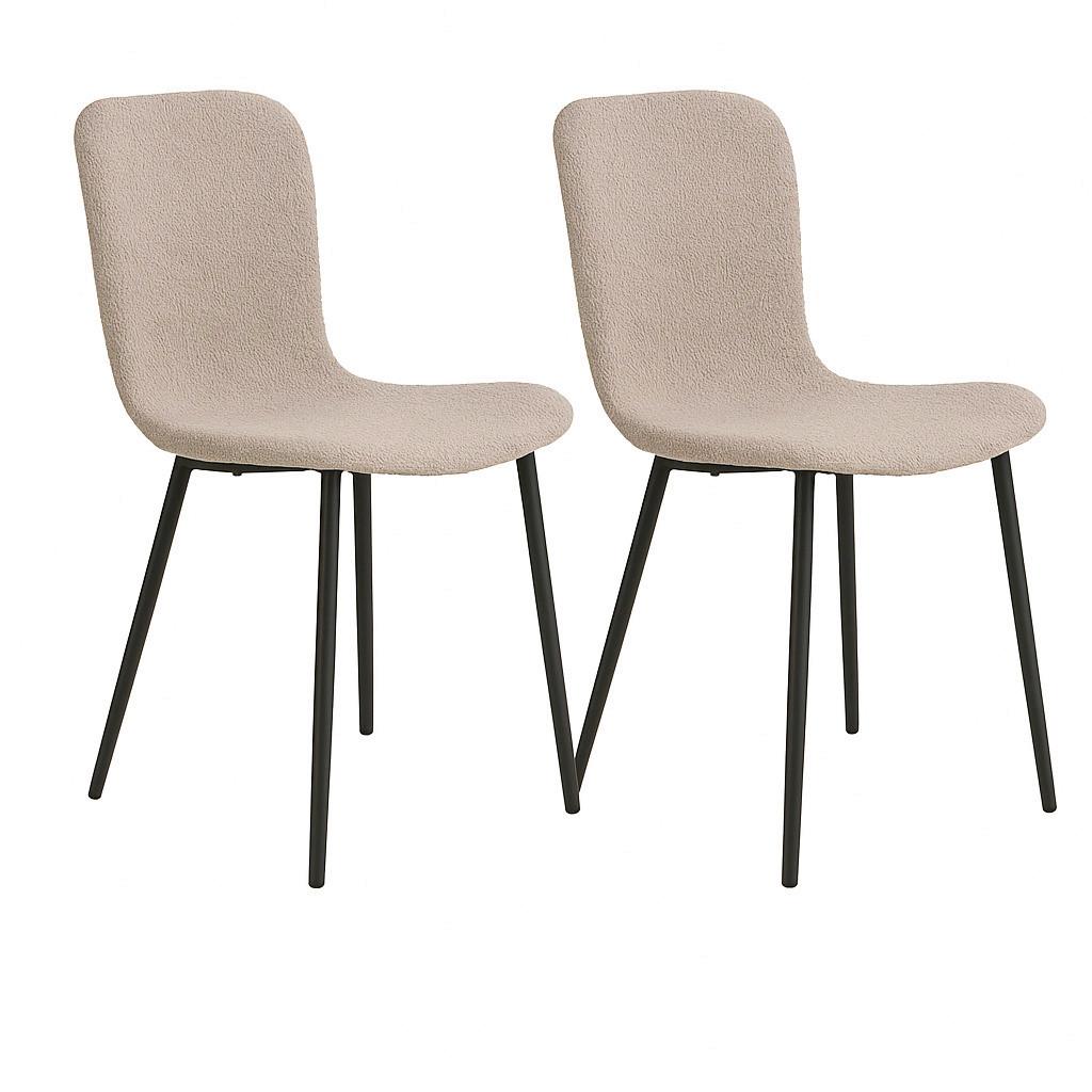 STUHL-SET Halden Beige B: 44,5 cm - Beige/Schwarz, MODERN, Textil/Metall (44/81/52cm) - MID.YOU