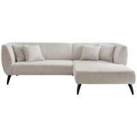 Ecksofa Colori Weiß S: 264/180 Cm - Schwarz/Weiß, MODERN, Holz/Textil (264/160cm) - MID.YOU