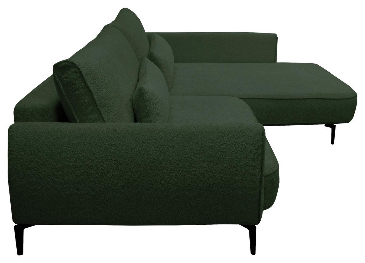 Ecksofa Abriamo Dunkelgrün 273x204 cm - Dunkelgrün/Creme, Design, Textil (273/204cm) - MID.YOU