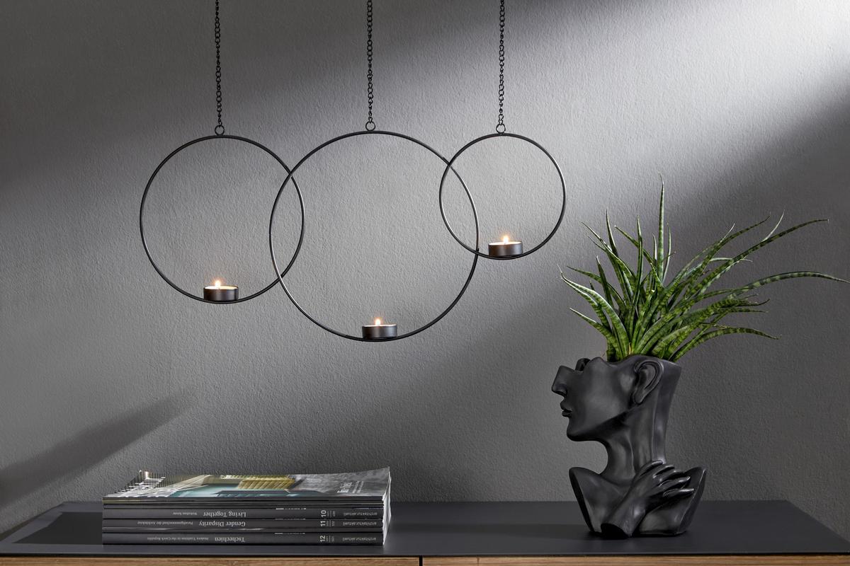 Dekohänger D: ca. 25 cm, Rumba - Schwarz, MODERN, Metall (25cm)