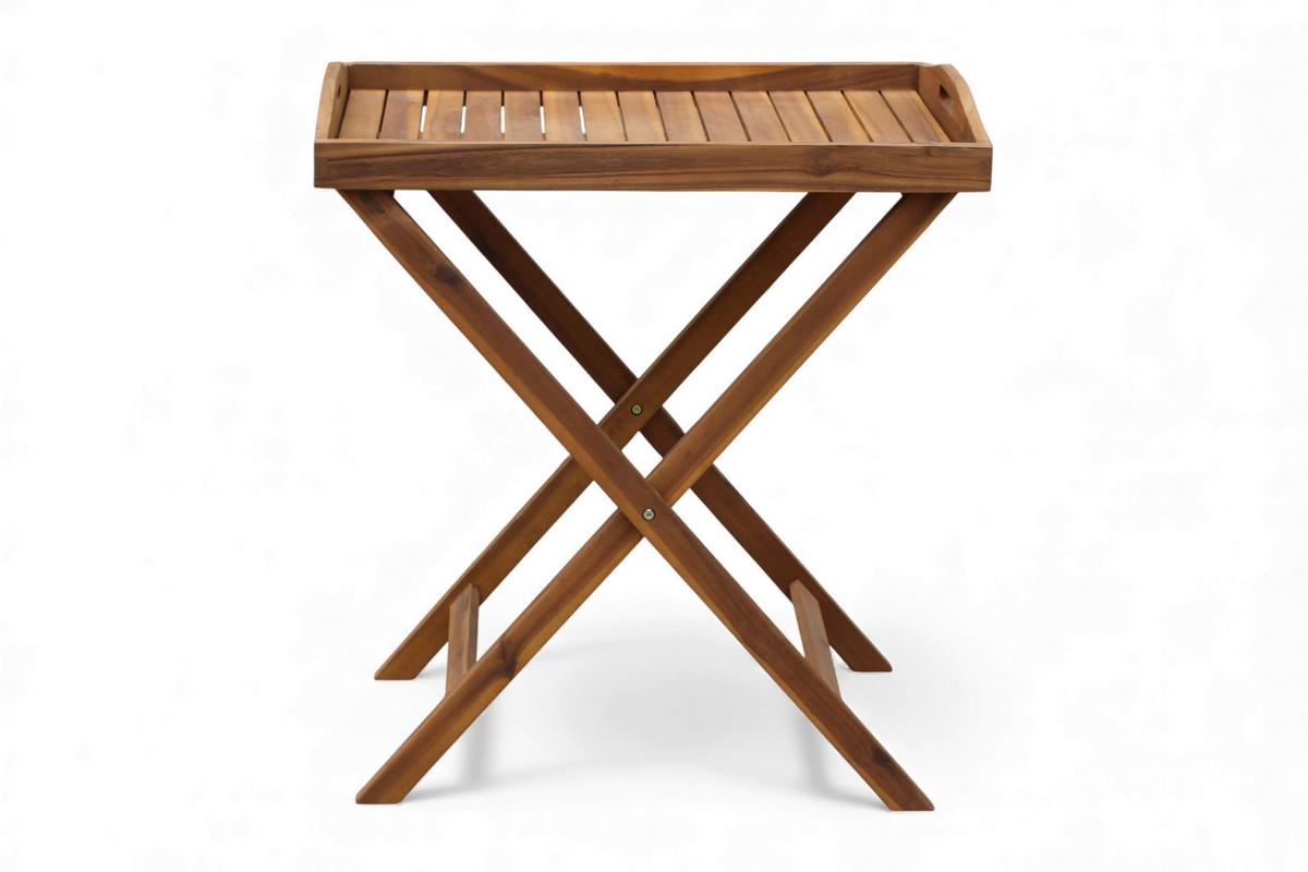 Gartentablett-Tisch, faltbar Akazie 68x44x74 cm - Akaziefarben, Basics, Holz (68/44/74cm)
