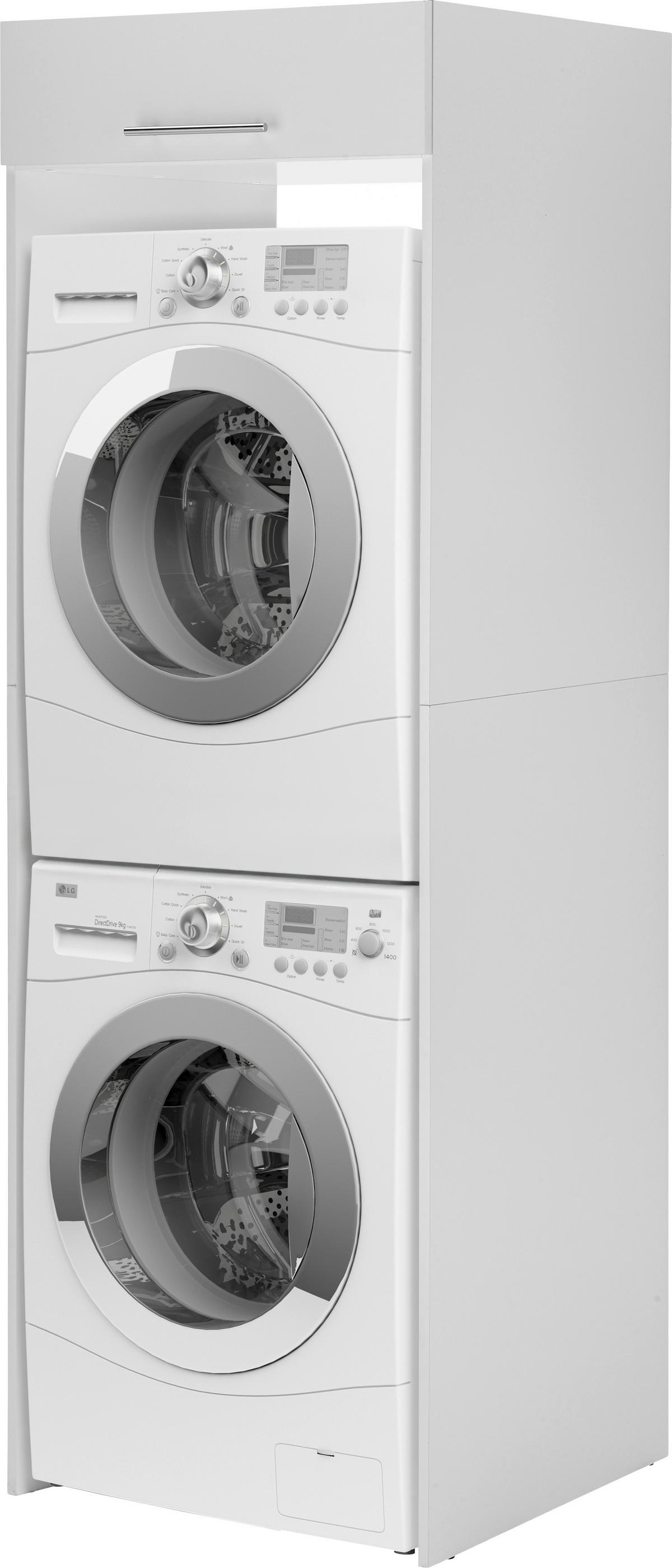 Waschmaschinenschrank Clara - Weiß, KONVENTIONELL, Holzwerkstoff (67,4/200/67,6cm) - Respekta