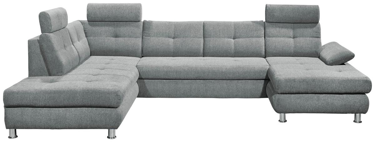 Wohnlandschaft mit Schlaffunktion Alba, Webstoff - Hellgrau, MODERN, Textil (233/349/177cm) - MID.YOU