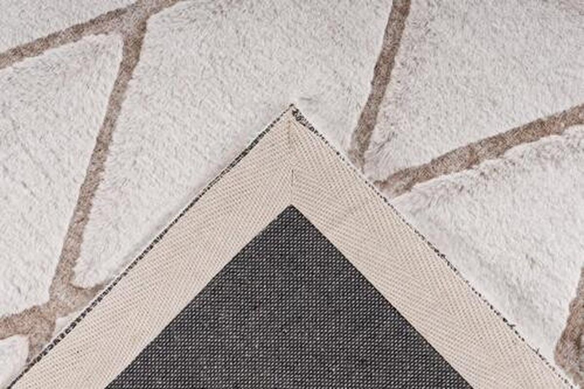 Hochflor Teppich Weiß/Beige Vivica 160x230 cm - Beige/Weiß, Design, Textil (160/230cm) - Kayoom