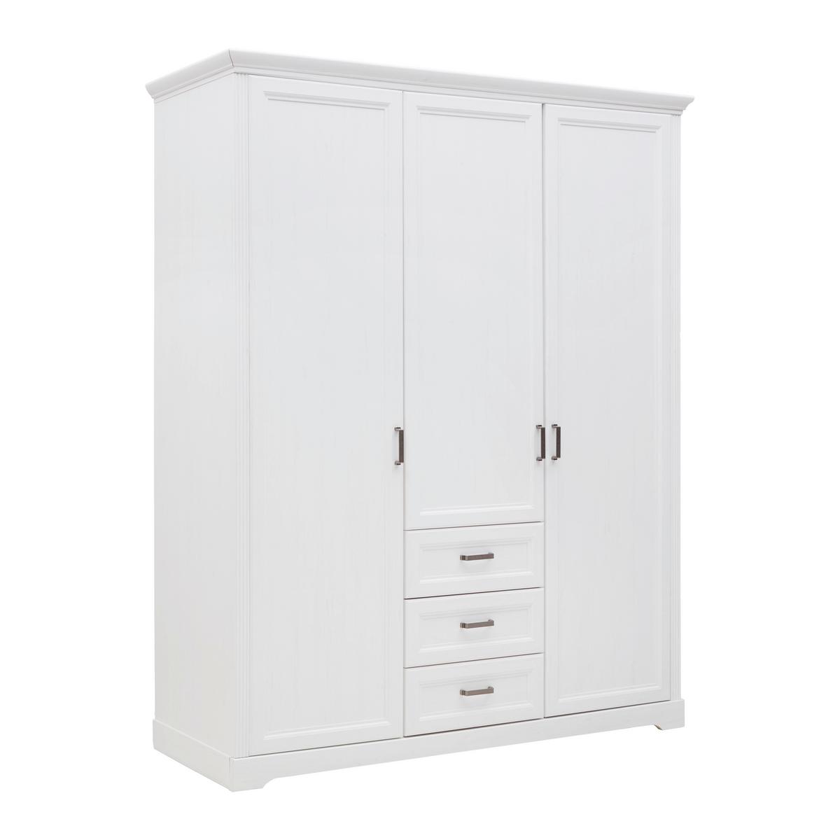 ŠATNÍ SKŘÍŇ MARILOU - bílá/barvy niklu, Romantický / Rustikální, kov/kompozitní dřevo (164/206/64cm)