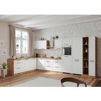 Eckküche Meran Mit Geräten 240x420 Cm Weiß/eiche Dekor - Eiche Wotan/Weiß, LIFESTYLE, Holzwerkstoff (240/420cm) - Held
