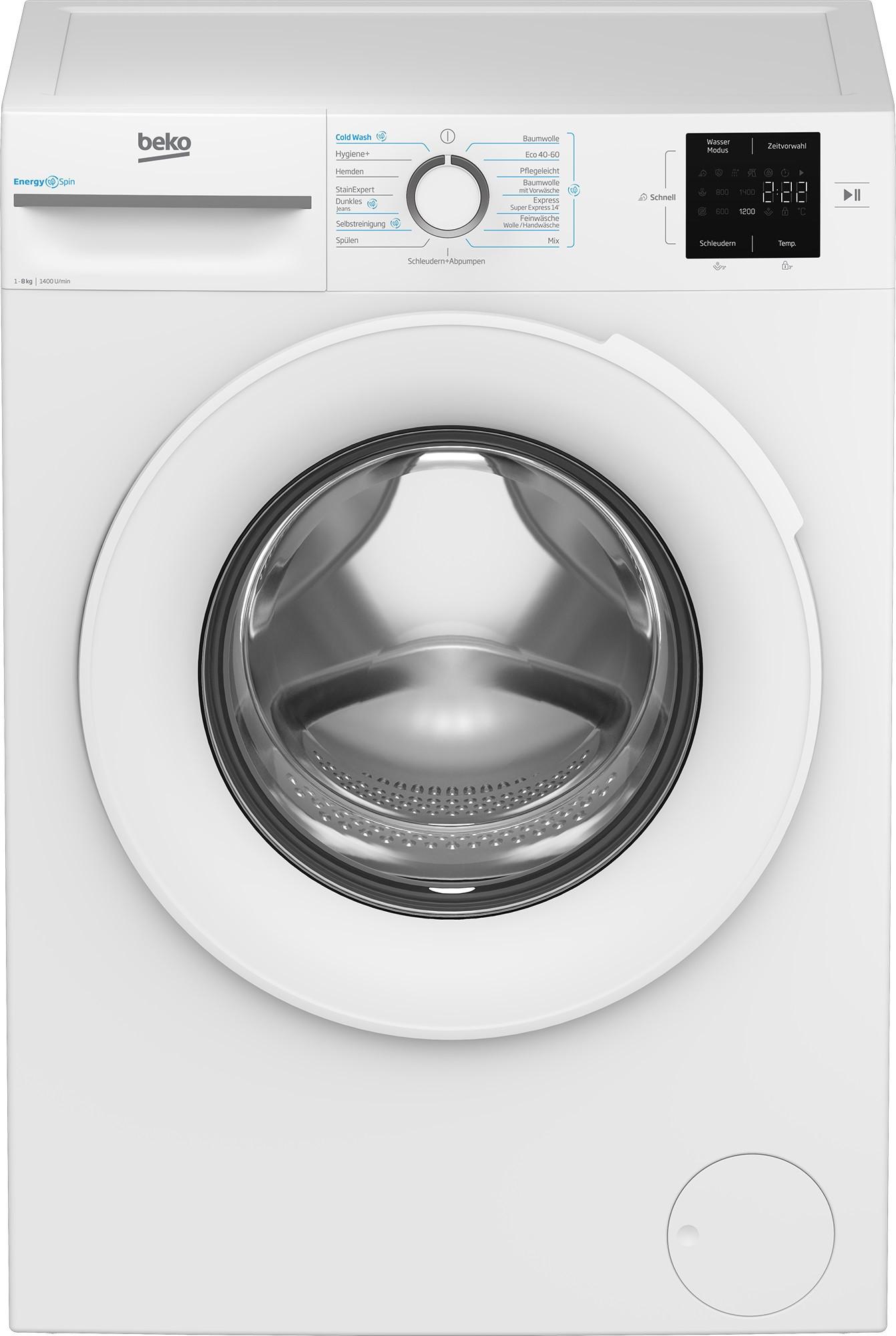 Waschmaschine BM3WFT38413W Füllmenge ca. 8 kg, EEKL: A - Weiß, Basics (60/84,5/54,6cm) - Beko