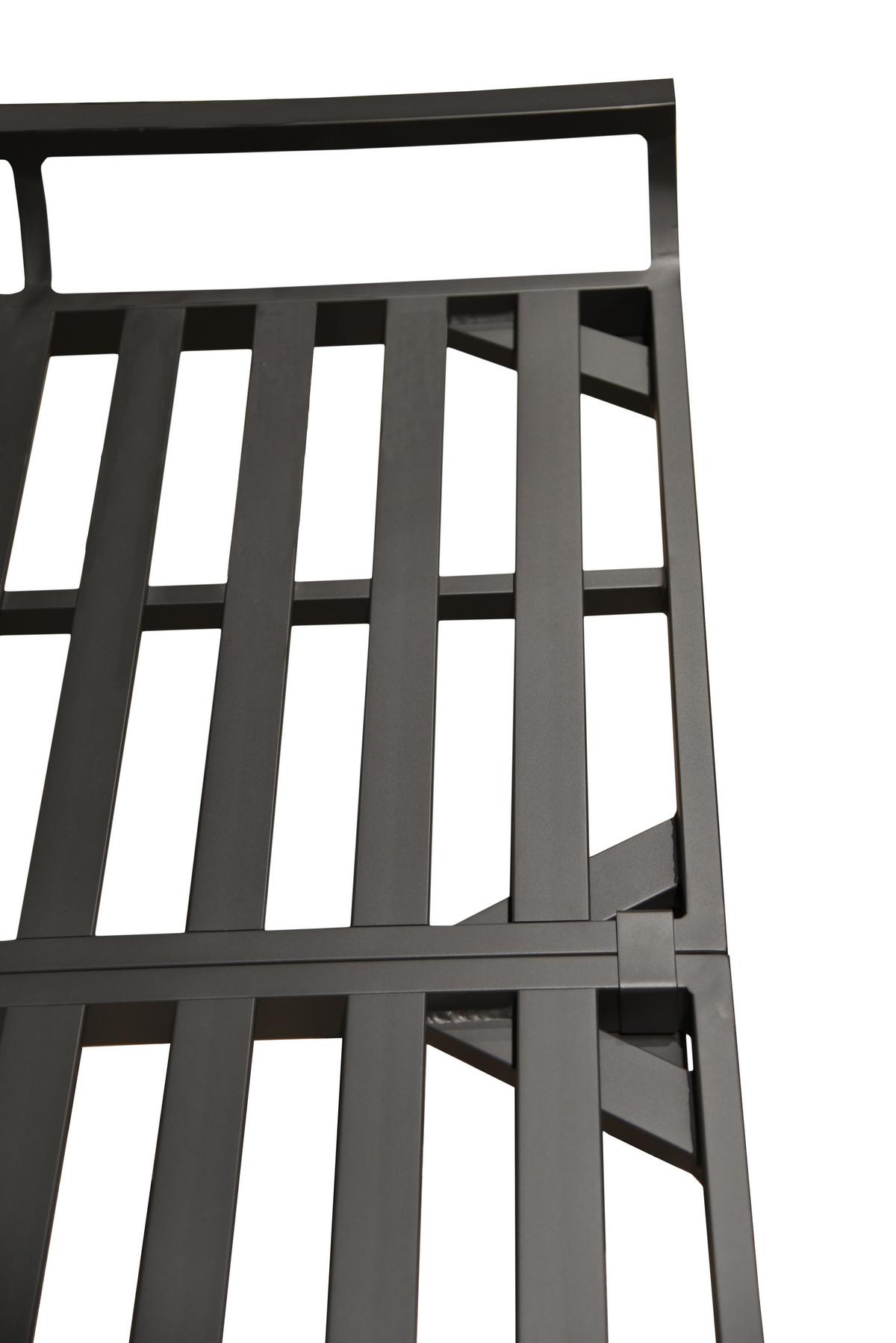 Doppelliege Delia - Dunkelgrau/Grau, Basics, Kunststoff/Textil (170/62/175cm) - Gardenson