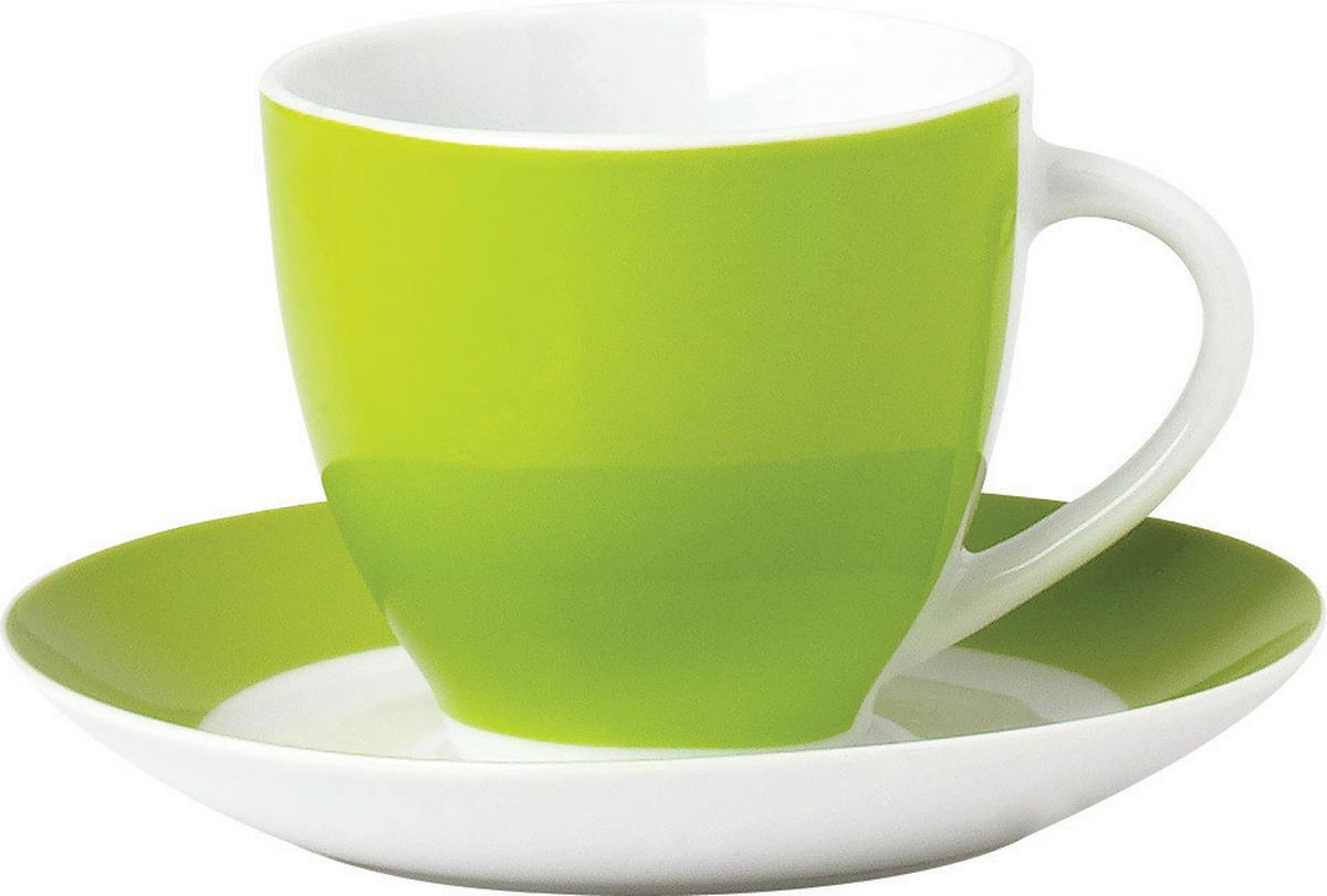 Tassenset Grün Weiß 6-Teilig B: 10,5 Cm - Weiß/Grün, Basics, Keramik (10,5/7,3/8cm) - Van Well