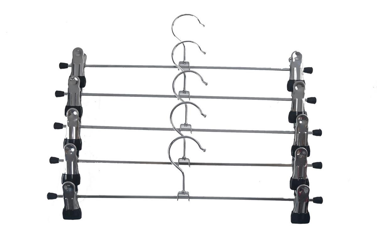 RAMÍNKO NA KALHOTY TOM - barvy stříbra, Konvenční, kov/plast (35/11cm) - Mömax