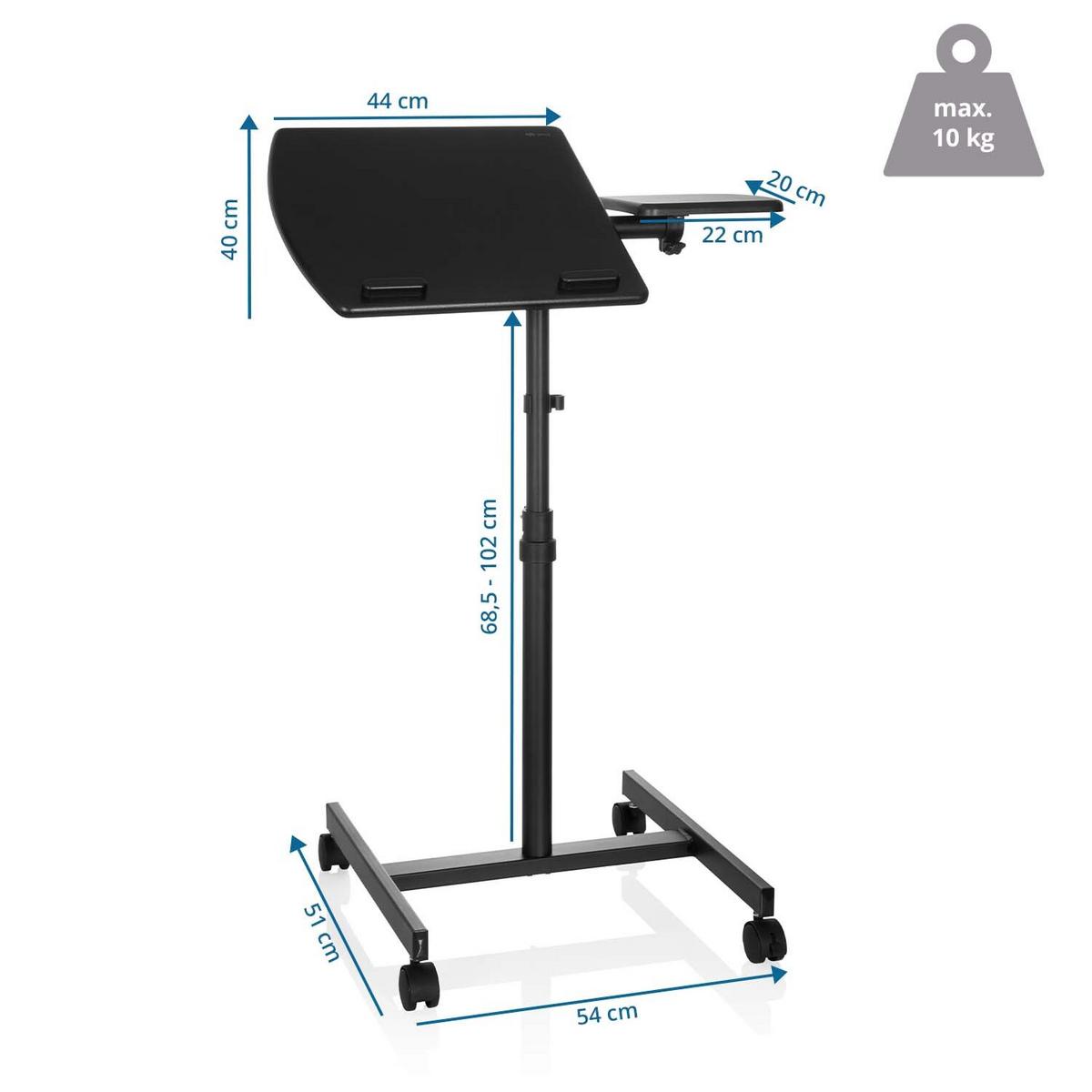 Stehschreibtisch Vm-Sl Schwarz höhenverstellbar - Schwarz, Basics, Holzwerkstoff/Kunststoff (40/44/68,5cm) - MID.YOU