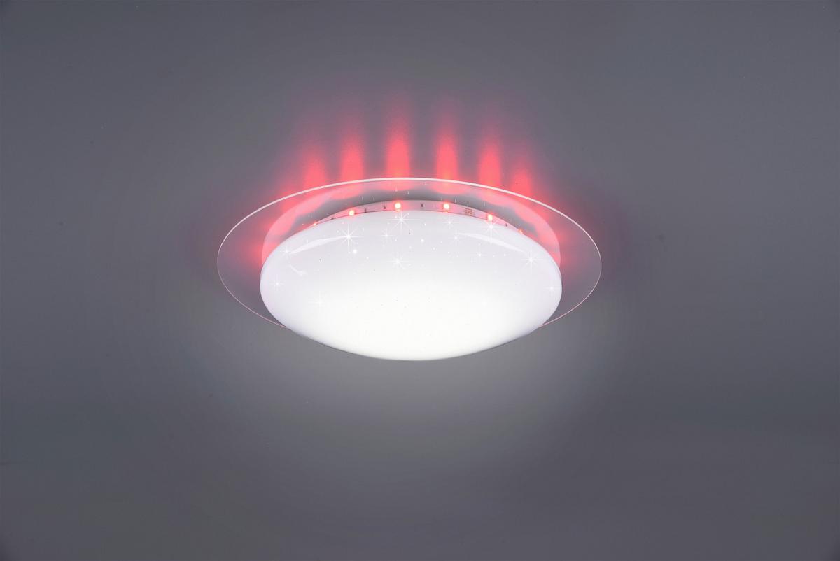 Led-deckenleuchte Ø 35 Cm Mit Sternenhimmel - Klar/Weiß, Basics, Kunststoff (35/8,7cm)