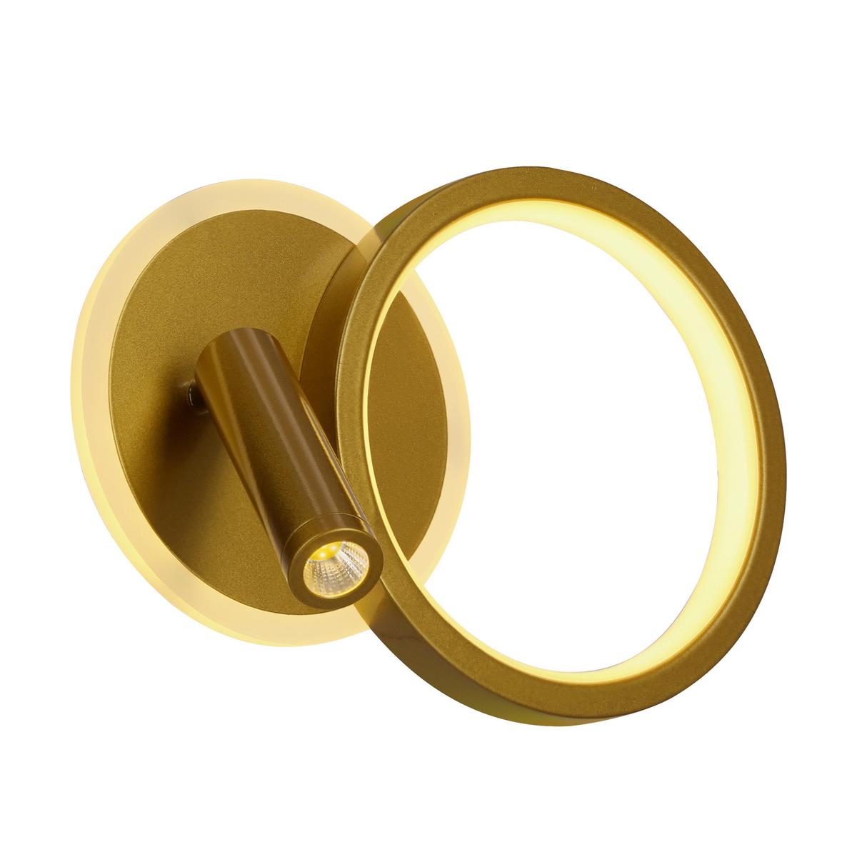 LED-WANDLEUCHTE 22-35677 MONET - Goldfarben/Weiß, KONVENTIONELL, Kunststoff/Metall (28/7/18cm)